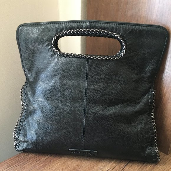 BCBG Mazxazria Pebbled Black Leather Bag - Picture 2 of 13